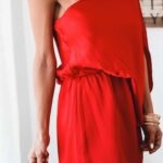 Toperth One-shoulder Solid Color Party Dress – TOPERTH