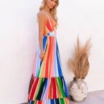 Toperth Summer Rainbow Color Design Dress – TOPERTH