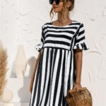 Toperth Striped Loose Short Dress – TOPERTH