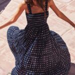 Toperth Polka Dots Halter Straps Long Dresses – TOPERTH Toperth Polka Dots Halter Straps Long Dresses – TOPERTH