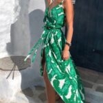 Toperth V-Neck Sleeveless Print Irregular Dress – TOPERTH
