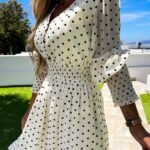 Toperth Maxi Polka Dot Long-Sleeved Dress – TOPERTH