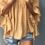 Toperth Ruffles Off Shoulder Casual Blouses Tops – TOPERTH