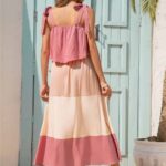 Toperth Halter Stitching Color Long Beach Dress – TOPERTH Toperth Halter Stitching Color Long Beach Dress – TOPERTH