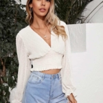 Toperth V-Neck Long Sleeve Polka Dot Chiffon Blouse Shirt – TOPERTH Toperth V-Neck Long Sleeve Polka Dot Chiffon Blouse Shirt – TOPERTH
