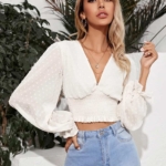 Toperth V-Neck Long Sleeve Polka Dot Chiffon Blouse Shirt – TOPERTH Toperth V-Neck Long Sleeve Polka Dot Chiffon Blouse Shirt – TOPERTH