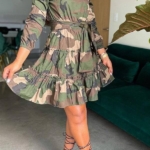 Toperth Camouflage Long Sleeve Tie Waist Dress – TOPERTH Toperth Camouflage Long Sleeve Tie Waist Dress – TOPERTH