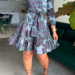 Toperth Camouflage Long Sleeve Tie Waist Dress – TOPERTH Toperth Camouflage Long Sleeve Tie Waist Dress – TOPERTH