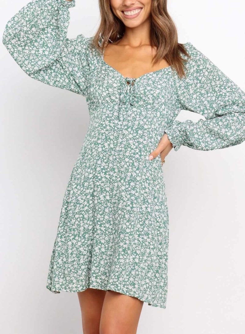 Toperth Long Sleeve Print Mini Dress – Toperth