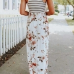 Toperth Summer Stripe Floral Maxi Dress – TOPERTH