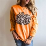 Toperth Halloween Leopard Pumpkin Sweatshirt – TOPERTH