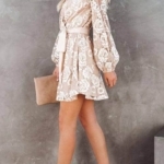 Toperth Flower Lace V-Neck Mini Dress – TOPERTH