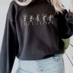 Toperth Dancing Skeleton Happy Halloween Sweatshirt – TOPERTH Toperth Dancing Skeleton Happy Halloween Sweatshirt – TOPERTH