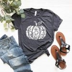 Toperth Halloween Floral Pumpkin T-Shirt – TOPERTH