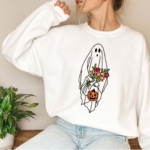 Toperth Halloween Floral Ghost Sweatshirt – TOPERTH