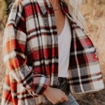 Toperth Red Plaid Button Down Top Jacket – TOPERTH
