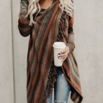 Toperth Casual Striped Plus Size Sweater Coat – TOPERTH
