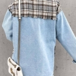 Toperth Casual Denim Stitching Plaid Jackets – TOPERTH