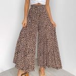 Toperth Casual Leopard Print Draped Wide Leg Pants – TOPERTH
