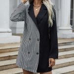 Toperth Double-Breasted Black and White Plaid Suits Jacket – TOPERTH