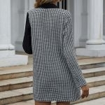 Toperth Double-Breasted Black and White Plaid Suits Jacket – TOPERTH