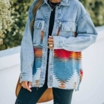 Toperth Woven Contrast Denim Jacket – TOPERTH