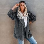 Toperth Oversize Solid Color Pocketed Plush Cardigan – TOPERTH