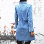 Toperth Lapel Light Blue Long Sleeve Denim Dress – TOPERTH