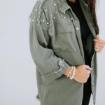 Toperth Solid Color Pearl Shacket Jacket – TOPERTH
