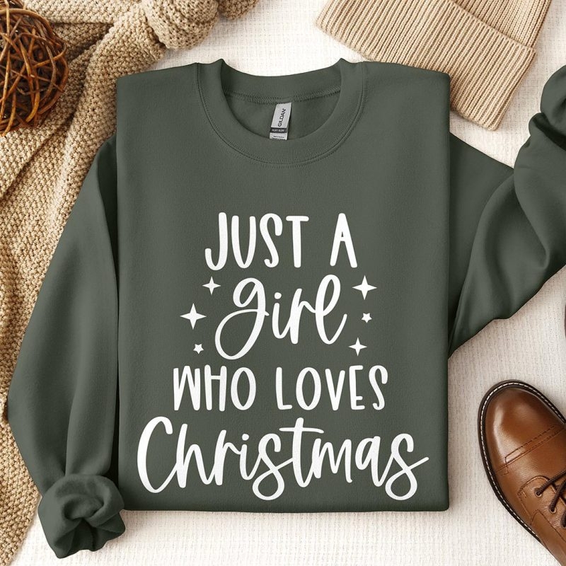 Toperth Just A Girl Who Loves Christmas Tree Sweatshirt – Toperth