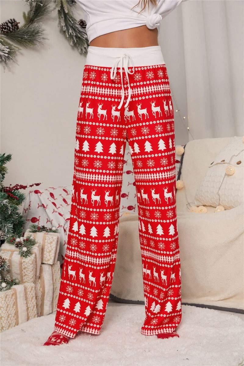 Toperth Christmas Casual Printed Strappy Pants – Toperth