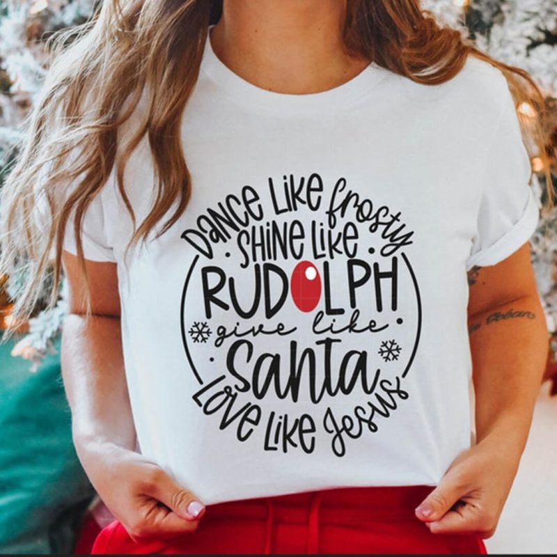 Toperth Christmas Santa Love Like Jesus T-Shirt – Toperth