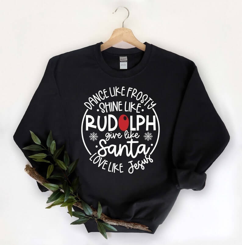 Toperth Christmas Santa Love Like Jesus Sweatshirts – Toperth
