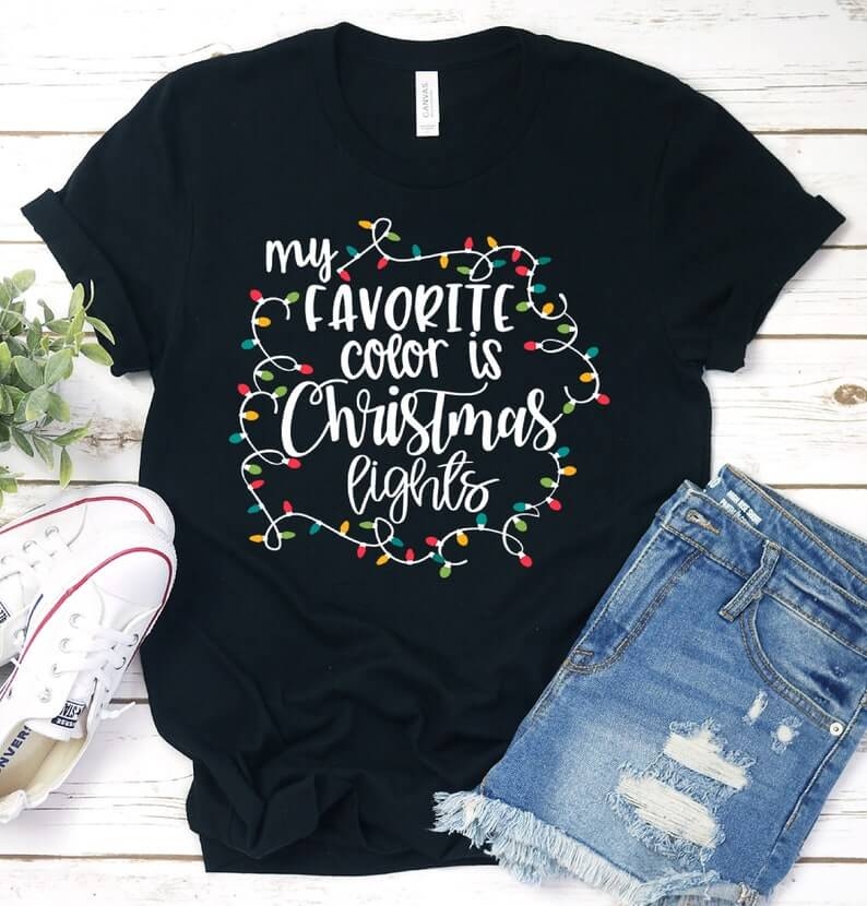 Toperth My favorite Color is Christmas Lights T-Shirt – Toperth