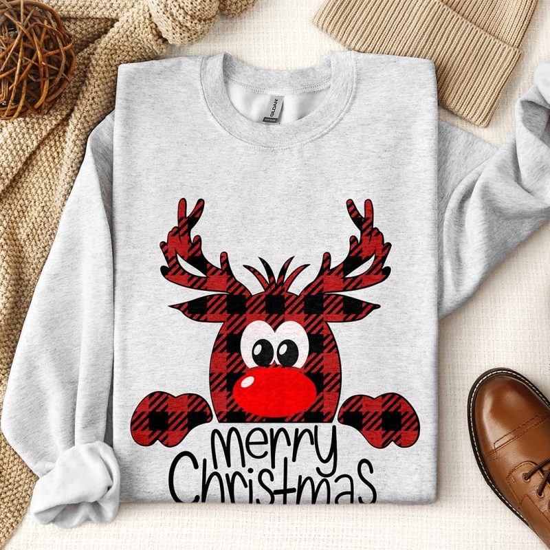 Toperth Merry Christmas Moose Sweatshirt – Toperth