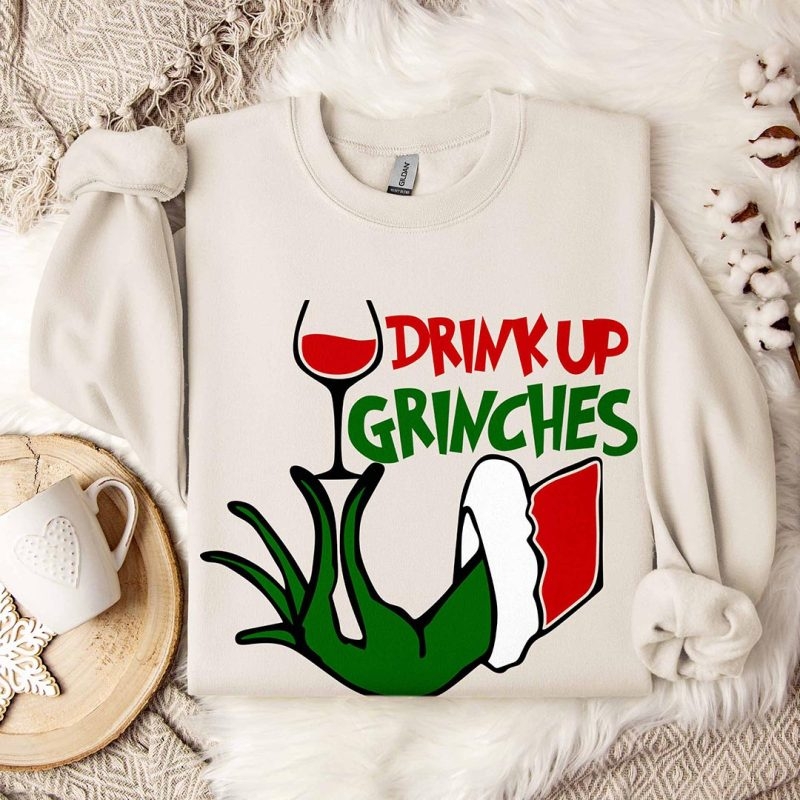 Toperth Christmas Drink Up Grinches Sweatshirt – Toperth