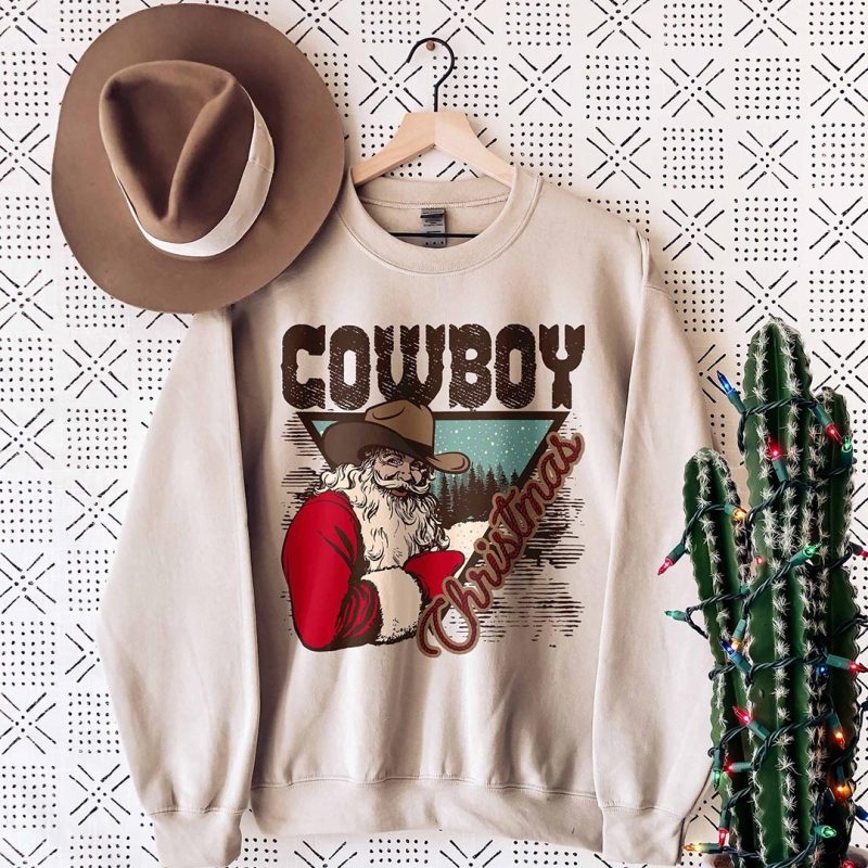 Toperth Cowboy Christmas Boho Western Sweatshirt – Toperth