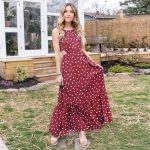 Toperth Sleeveless Polka Dot Print Maxi Dresses – TOPERTH