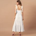 Toperth Solid Color Slimming Waistband Halter Maxi Dress – TOPERTH