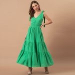 Toperth Solid Color Slimming Waistband Halter Maxi Dress – TOPERTH