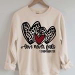 Toperth Love Never Fails Valentine's Day Sweatshirts – TOPERTH