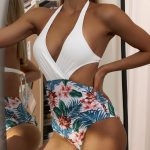 Toperth Florial Print Backless Push Up Cheecky Cut Swimsuit – TOPERTH