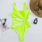 Toperth Solid Color Cut-Out Hollow Swimsuit – TOPERTH