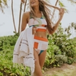 Toperth Color Block Print Bikini Set Swimsuit – TOPERTH