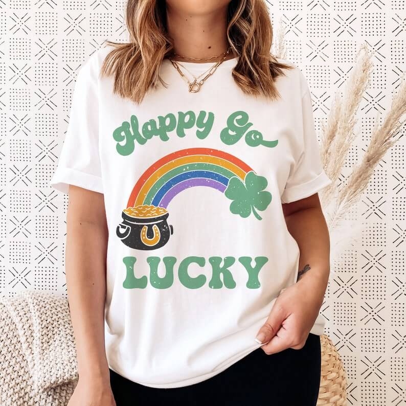 Toperth St Patrick’s Pot of Gold Happy Go Lucky T-Shirt – Toperth