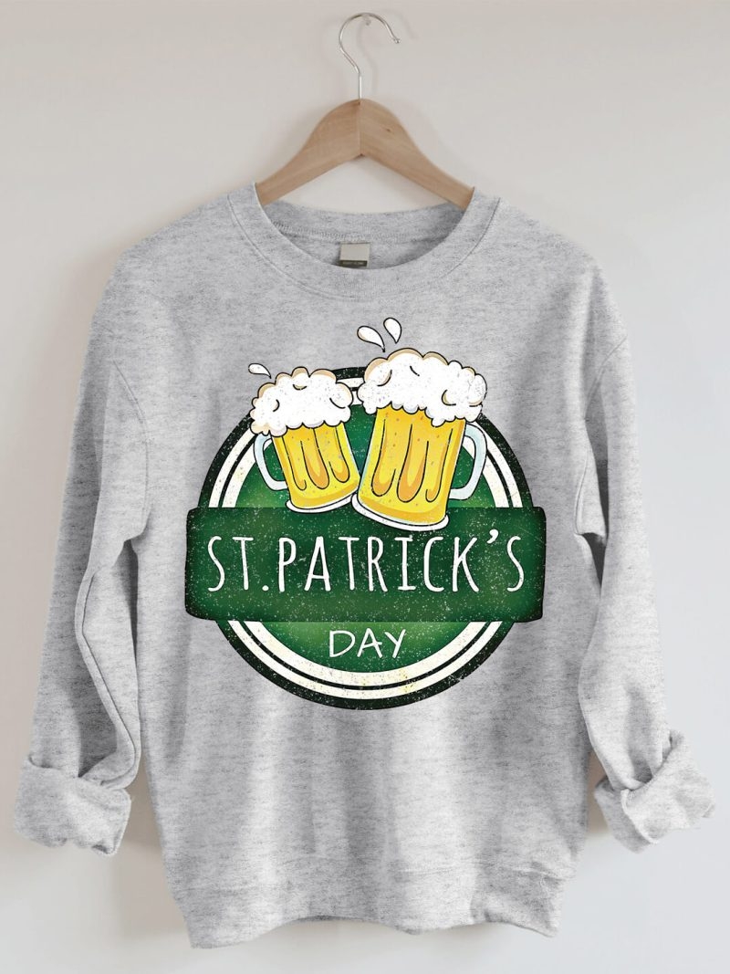 Toperth St. Patrick's Day Cheers to Beer Sweatshirt – Toperth