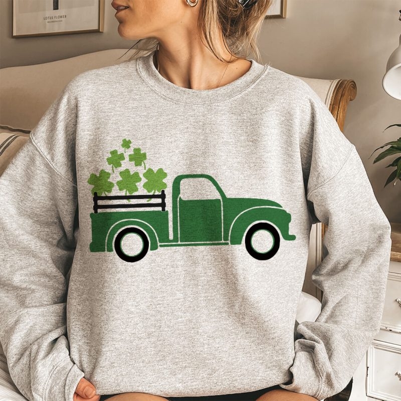 Toperth St Patricks Day Car with Shamrock Sweatshirt – Toperth
