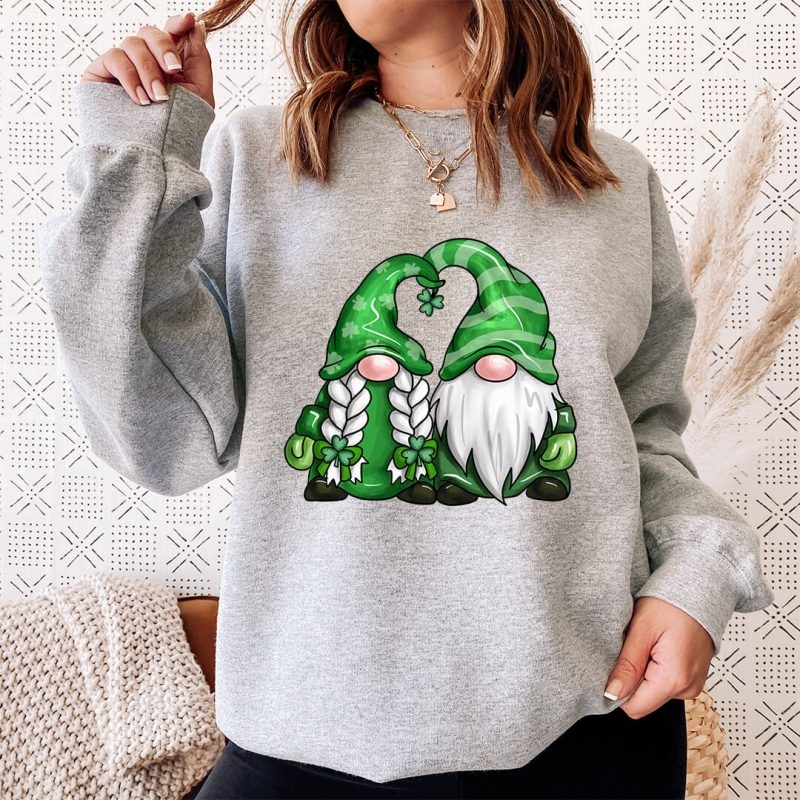 Toperth St. Patrick's Day Two Gnomes Love Sweatshirt – Toperth
