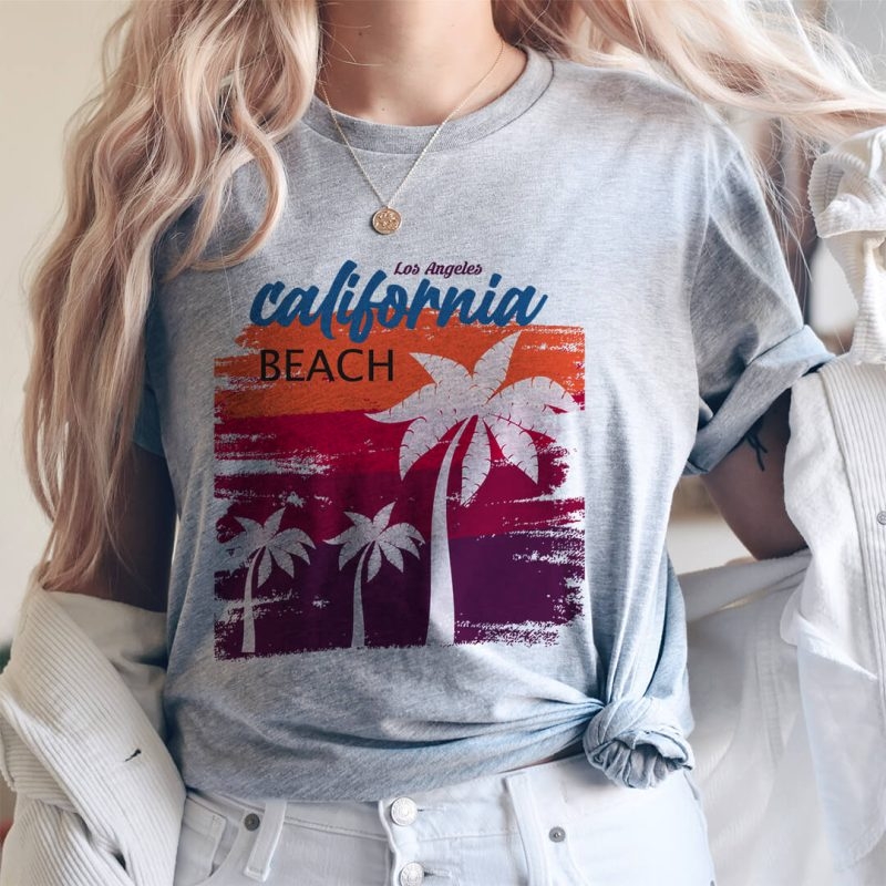 Toperth Los Angeles California Beach T-Shirt – Toperth