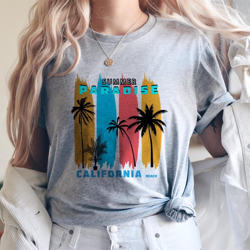 Toperth Summer Paradise California Beach T-Shirt – Toperth
